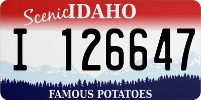 ID license plate I126647