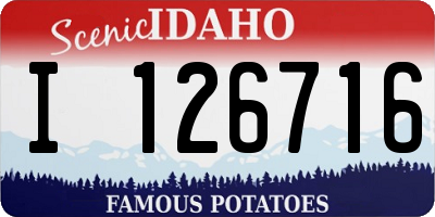 ID license plate I126716