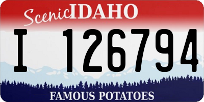 ID license plate I126794