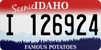 ID license plate I126924