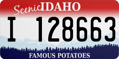 ID license plate I128663