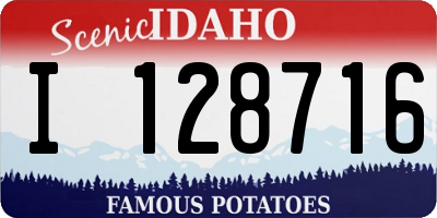ID license plate I128716