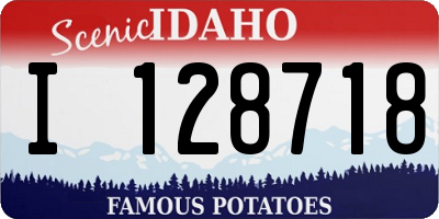 ID license plate I128718
