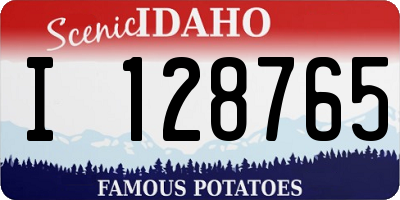 ID license plate I128765