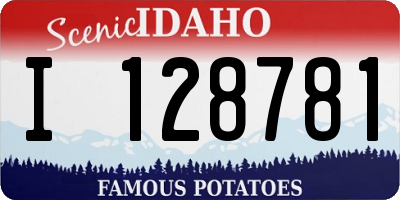 ID license plate I128781