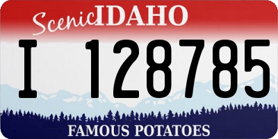 ID license plate I128785