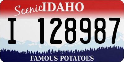 ID license plate I128987