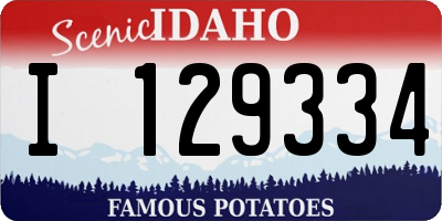ID license plate I129334