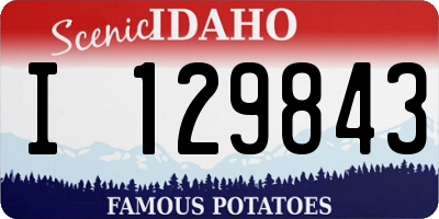 ID license plate I129843