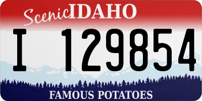 ID license plate I129854