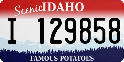 ID license plate I129858