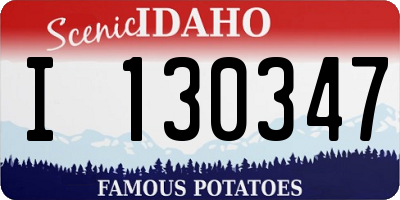ID license plate I130347