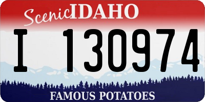 ID license plate I130974