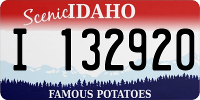 ID license plate I132920