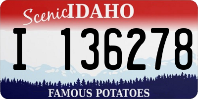 ID license plate I136278