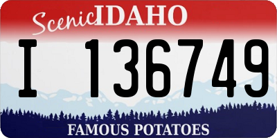 ID license plate I136749