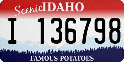 ID license plate I136798