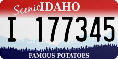 ID license plate I177345