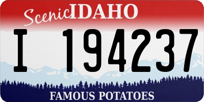 ID license plate I194237