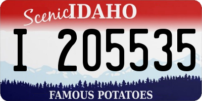 ID license plate I205535