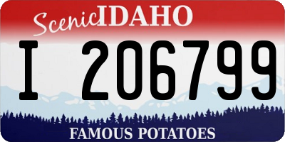 ID license plate I206799