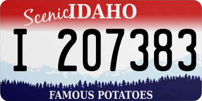 ID license plate I207383