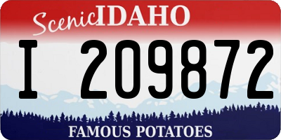 ID license plate I209872