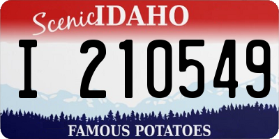 ID license plate I210549