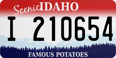 ID license plate I210654