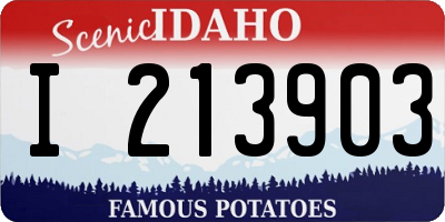 ID license plate I213903