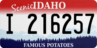 ID license plate I216257