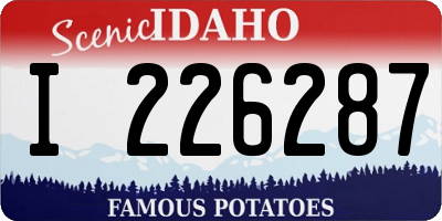 ID license plate I226287