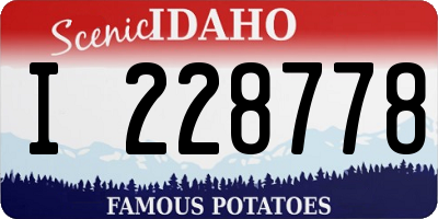 ID license plate I228778