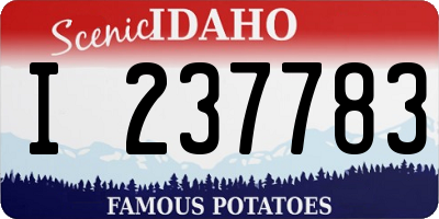 ID license plate I237783