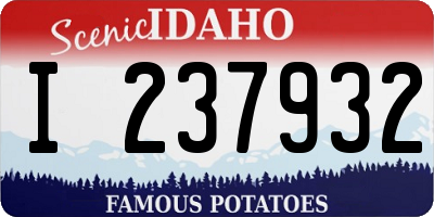 ID license plate I237932