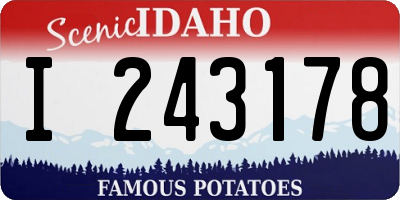 ID license plate I243178