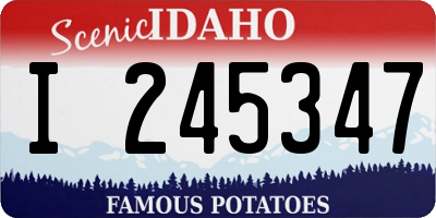 ID license plate I245347