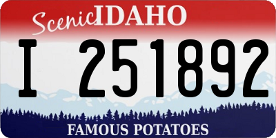 ID license plate I251892