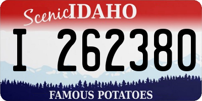 ID license plate I262380