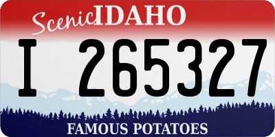 ID license plate I265327