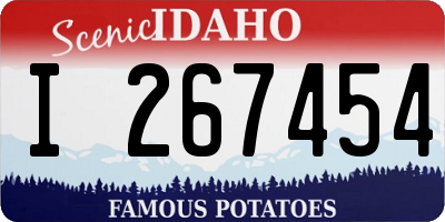 ID license plate I267454