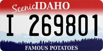 ID license plate I269801