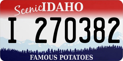 ID license plate I270382