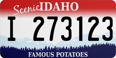ID license plate I273123