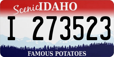ID license plate I273523
