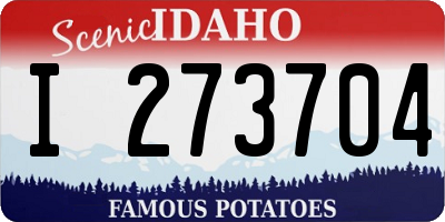 ID license plate I273704