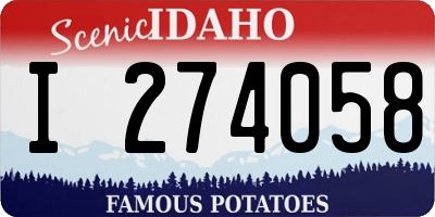 ID license plate I274058