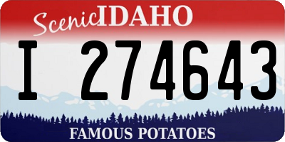 ID license plate I274643