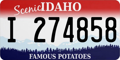 ID license plate I274858