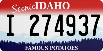 ID license plate I274937